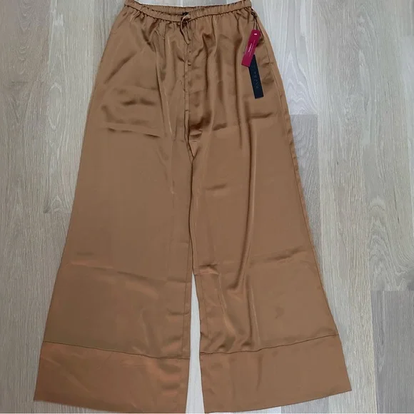 CARBON 38 - SATIN WIDE LEG PANTS - RUST - SIZE M - Picture 2 of 6